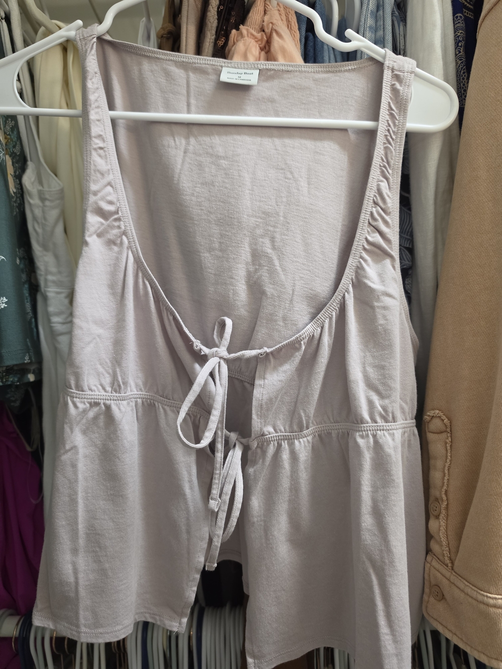 EAritzia: Light Mauve Tie-Front Tank